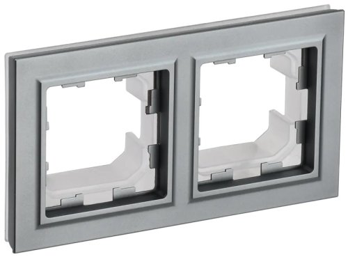 Рамка универсальная IEK Brite РУ-2-БрС-44 2-м. IP44 сталь картинка